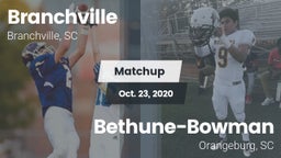 Matchup: Branchville High Sch vs. Bethune-Bowman  2020
