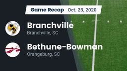 Recap: Branchville  vs. Bethune-Bowman  2020