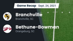 Recap: Branchville  vs. Bethune-Bowman  2021