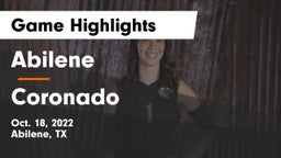 Abilene  vs Coronado  Game Highlights - Oct. 18, 2022
