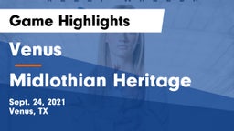 Venus  vs Midlothian Heritage  Game Highlights - Sept. 24, 2021