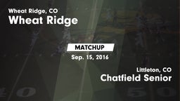 Matchup: Wheat Ridge High vs. Chatfield Senior  2016