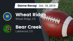 Recap: Wheat Ridge  vs. Bear Creek  2019