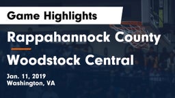 Rappahannock County  vs Woodstock Central  Game Highlights - Jan. 11, 2019