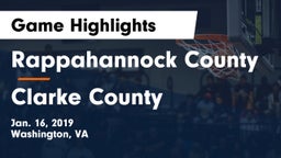 Rappahannock County  vs Clarke County  Game Highlights - Jan. 16, 2019