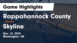 Rappahannock County  vs Skyline  Game Highlights - Dec. 14, 2018
