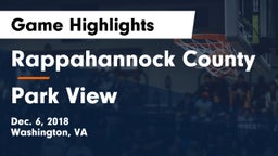 Rappahannock County  vs Park View  Game Highlights - Dec. 6, 2018