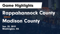 Rappahannock County  vs Madison County  Game Highlights - Jan. 25, 2019