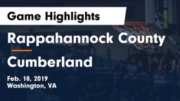 Rappahannock County  vs Cumberland  Game Highlights - Feb. 18, 2019
