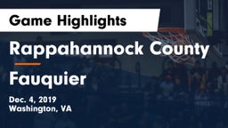 Rappahannock County  vs Fauquier  Game Highlights - Dec. 4, 2019