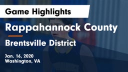Rappahannock County  vs Brentsville District  Game Highlights - Jan. 16, 2020
