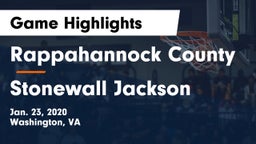 Rappahannock County  vs Stonewall Jackson  Game Highlights - Jan. 23, 2020