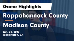 Rappahannock County  vs Madison County  Game Highlights - Jan. 21, 2020