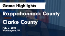 Rappahannock County  vs Clarke County  Game Highlights - Feb. 6, 2020