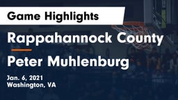 Rappahannock County  vs Peter Muhlenburg Game Highlights - Jan. 6, 2021