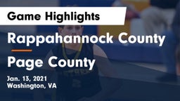 Rappahannock County  vs Page County  Game Highlights - Jan. 13, 2021