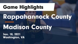 Rappahannock County  vs Madison County  Game Highlights - Jan. 18, 2021