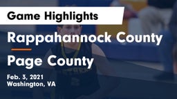 Rappahannock County  vs Page County  Game Highlights - Feb. 3, 2021