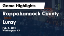 Rappahannock County  vs Luray  Game Highlights - Feb. 5, 2021