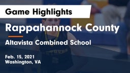 Rappahannock County  vs Altavista Combined School  Game Highlights - Feb. 15, 2021