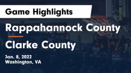 Rappahannock County  vs Clarke County  Game Highlights - Jan. 8, 2022
