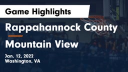 Rappahannock County  vs Mountain View  Game Highlights - Jan. 12, 2022