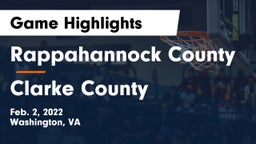 Rappahannock County  vs Clarke County  Game Highlights - Feb. 2, 2022