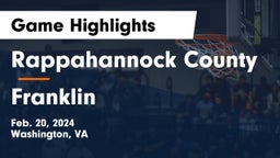 Rappahannock County  vs Franklin Game Highlights - Feb. 20, 2024