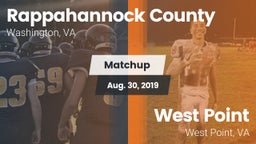 Matchup: Rappahannock County  vs. West Point  2019