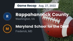 Recap: Rappahannock County  vs. Maryland School for the Deaf  2022