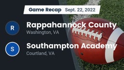 Recap: Rappahannock County  vs. Southampton Academy  2022