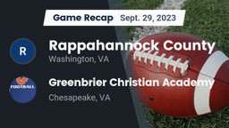 Recap: Rappahannock County  vs. Greenbrier Christian Academy  2023