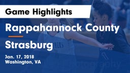 Rappahannock County  vs Strasburg  Game Highlights - Jan. 17, 2018