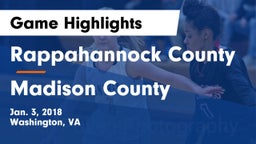 Rappahannock County  vs Madison County  Game Highlights - Jan. 3, 2018