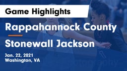 Rappahannock County  vs Stonewall Jackson  Game Highlights - Jan. 22, 2021