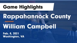 Rappahannock County  vs William Campbell Game Highlights - Feb. 8, 2021