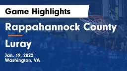 Rappahannock County  vs Luray  Game Highlights - Jan. 19, 2022
