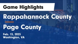 Rappahannock County  vs Page County  Game Highlights - Feb. 13, 2023