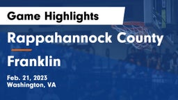 Rappahannock County  vs Franklin  Game Highlights - Feb. 21, 2023