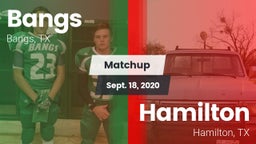 Matchup: Bangs  vs. Hamilton  2020
