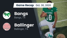 Recap: Bangs  vs. Ballinger  2020