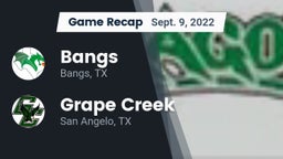 Recap: Bangs  vs. Grape Creek  2022