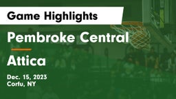 Pembroke Central  vs Attica  Game Highlights - Dec. 15, 2023