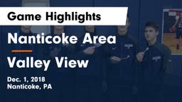 Nanticoke Area  vs Valley View  Game Highlights - Dec. 1, 2018