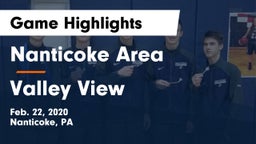 Nanticoke Area  vs Valley View  Game Highlights - Feb. 22, 2020