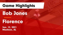 Bob Jones  vs Florence  Game Highlights - Jan. 12, 2021