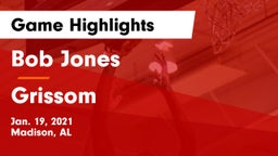 Bob Jones  vs Grissom  Game Highlights - Jan. 19, 2021