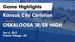 Kansas City Christian  vs OSKALOOSA JR/SR HIGH  Game Highlights - Jan 6, 2017
