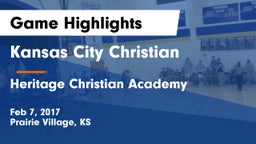 Kansas City Christian  vs Heritage Christian Academy Game Highlights - Feb 7, 2017