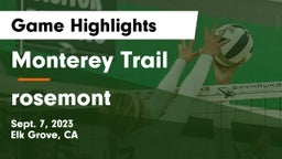 Monterey Trail  vs rosemont Game Highlights - Sept. 7, 2023